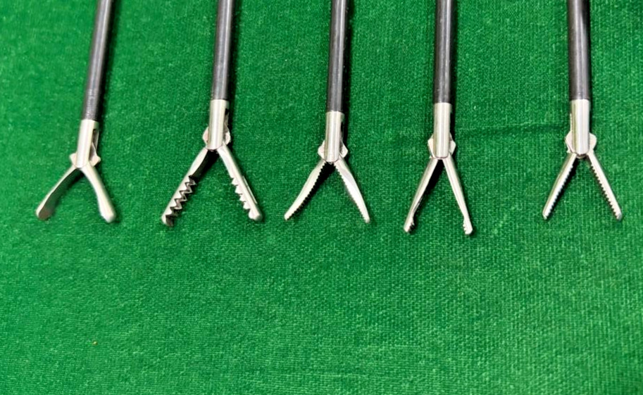 5pc Laparoscopic Monopolar Grasper Insert 5mmx330mm with 2pc Handle Reusable