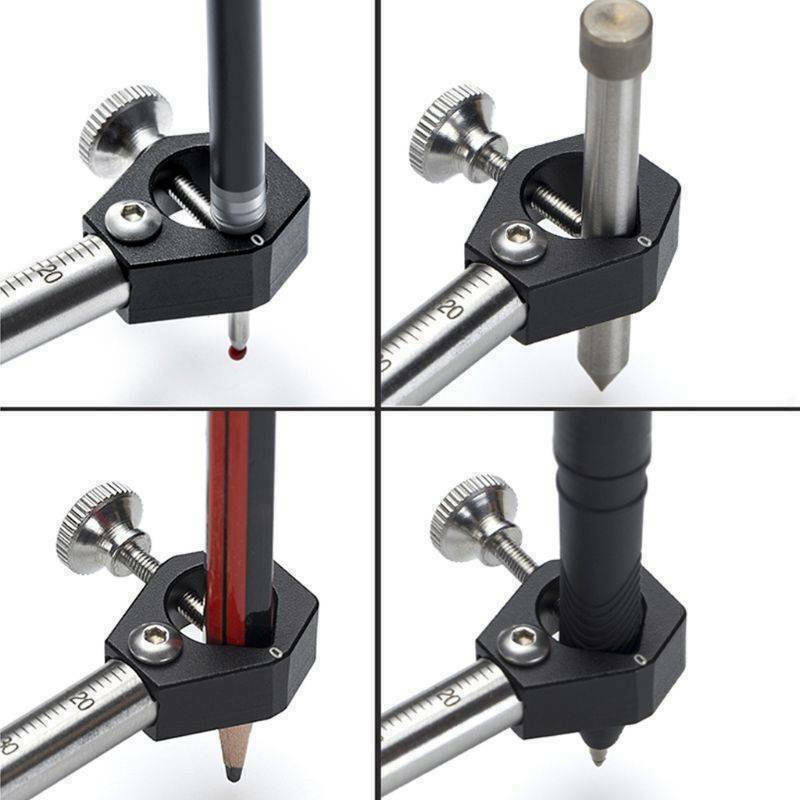 DIY Dual-purpose Linear Arc Scriber Parallel Wood Line Drawing Woodworking Tool