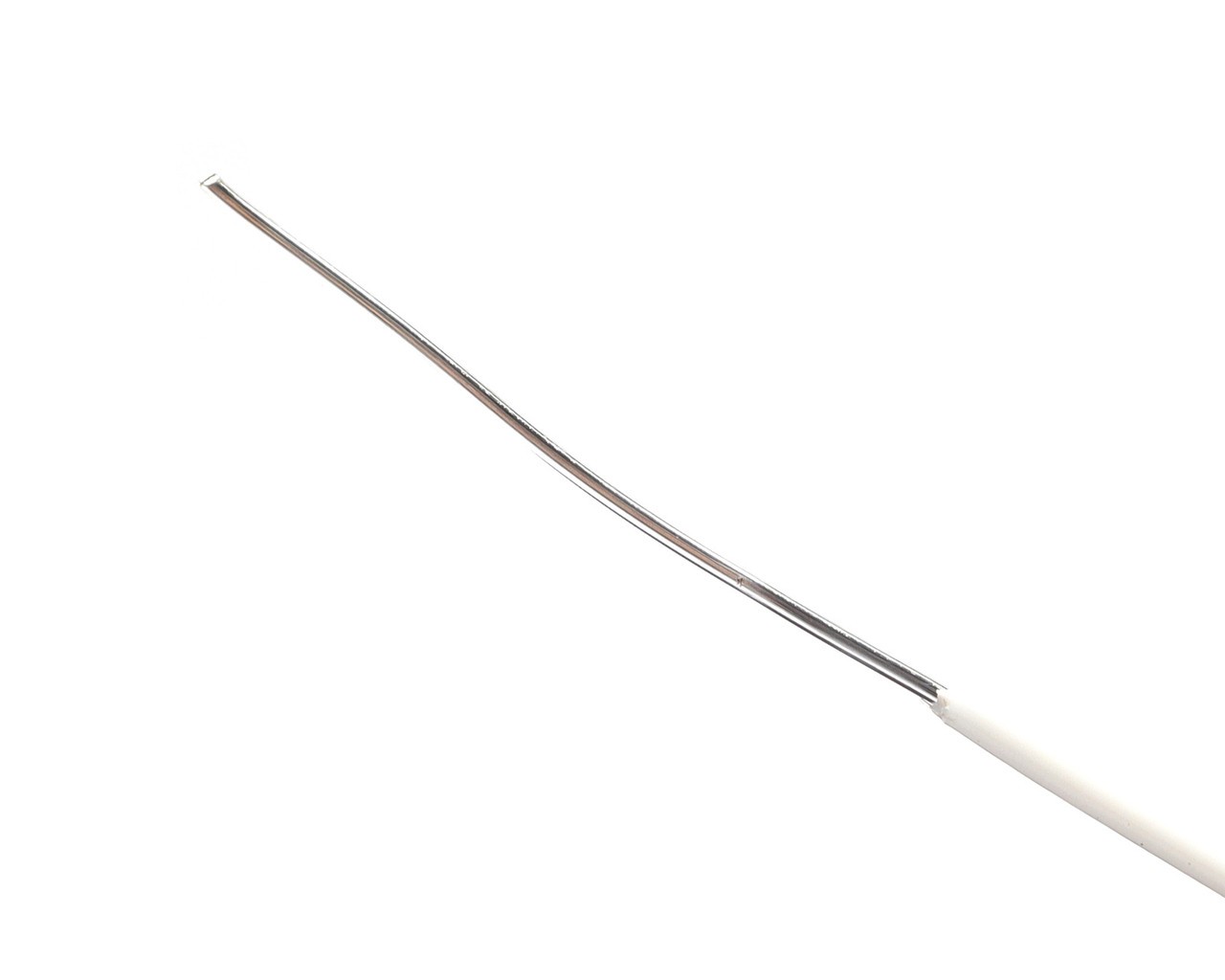 22AWG Solid Conductor Silver Plated Copper, PTFE Insulated Wire, White, 100ft