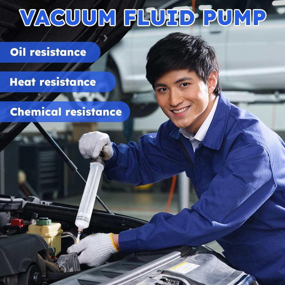 Oil Extractor 500CC, Suction Pump w/ Long Hose for Automotive & Marine Use