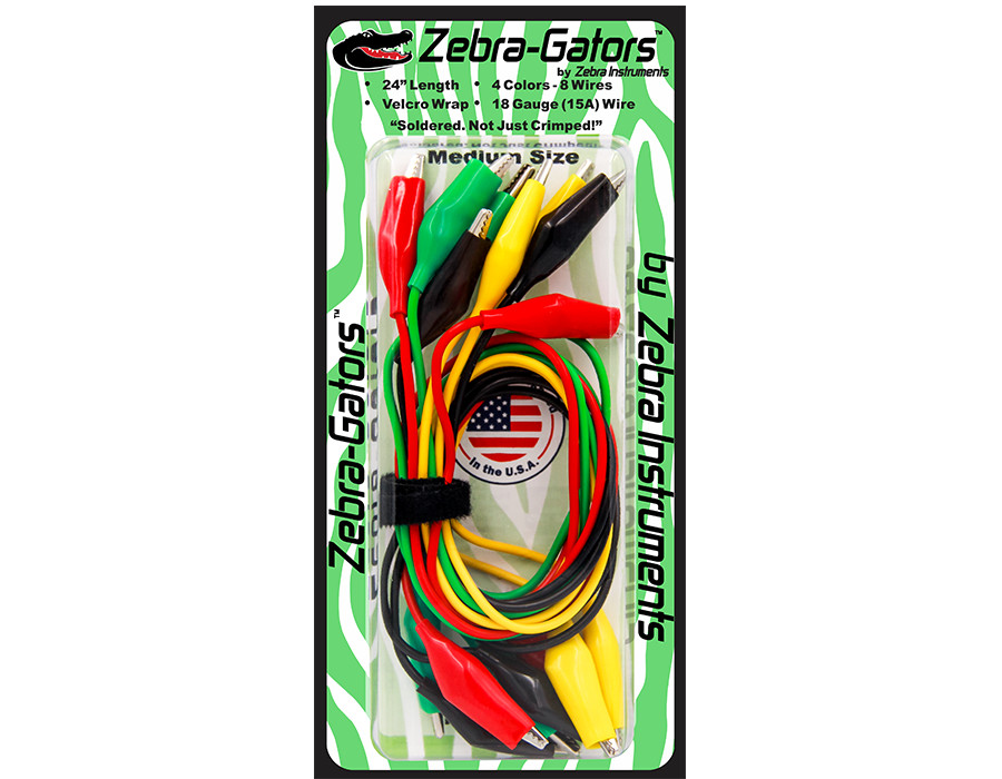 Zebra Gators 8 Piece Medium Size Alligator Lead Set # ZG003