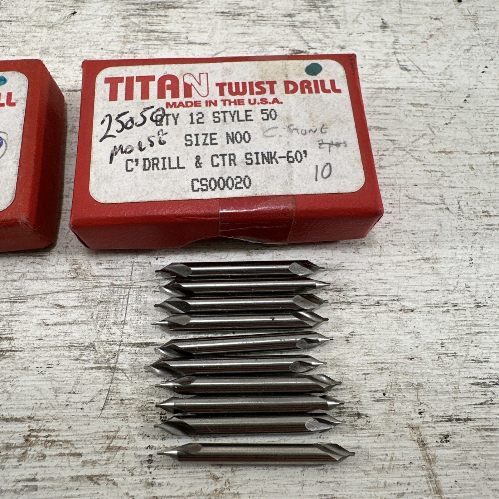 Lot Of 16 New Titan CS10010 CS00020 Size 0&00 Combination Drill Countersink