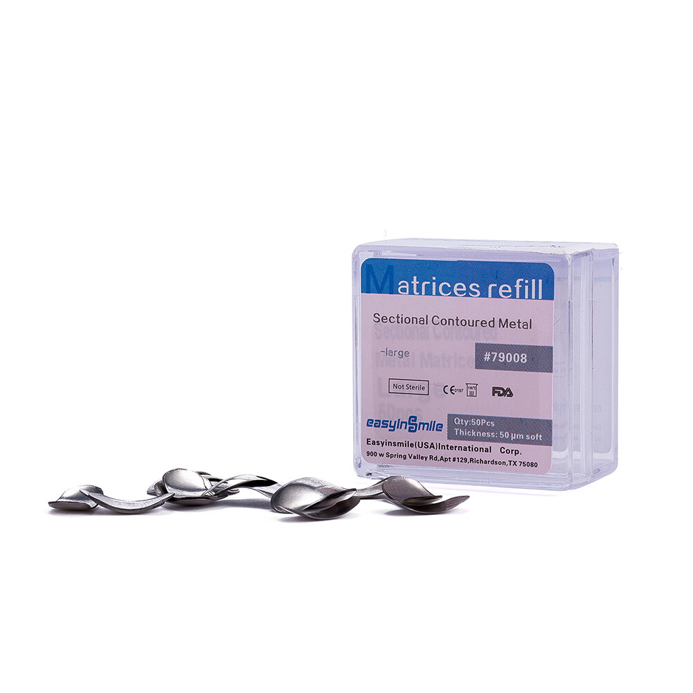 50Pcs Dental Metal Matrices Sectional Contoured Matrix Refill S/M/L EASYINSMILE