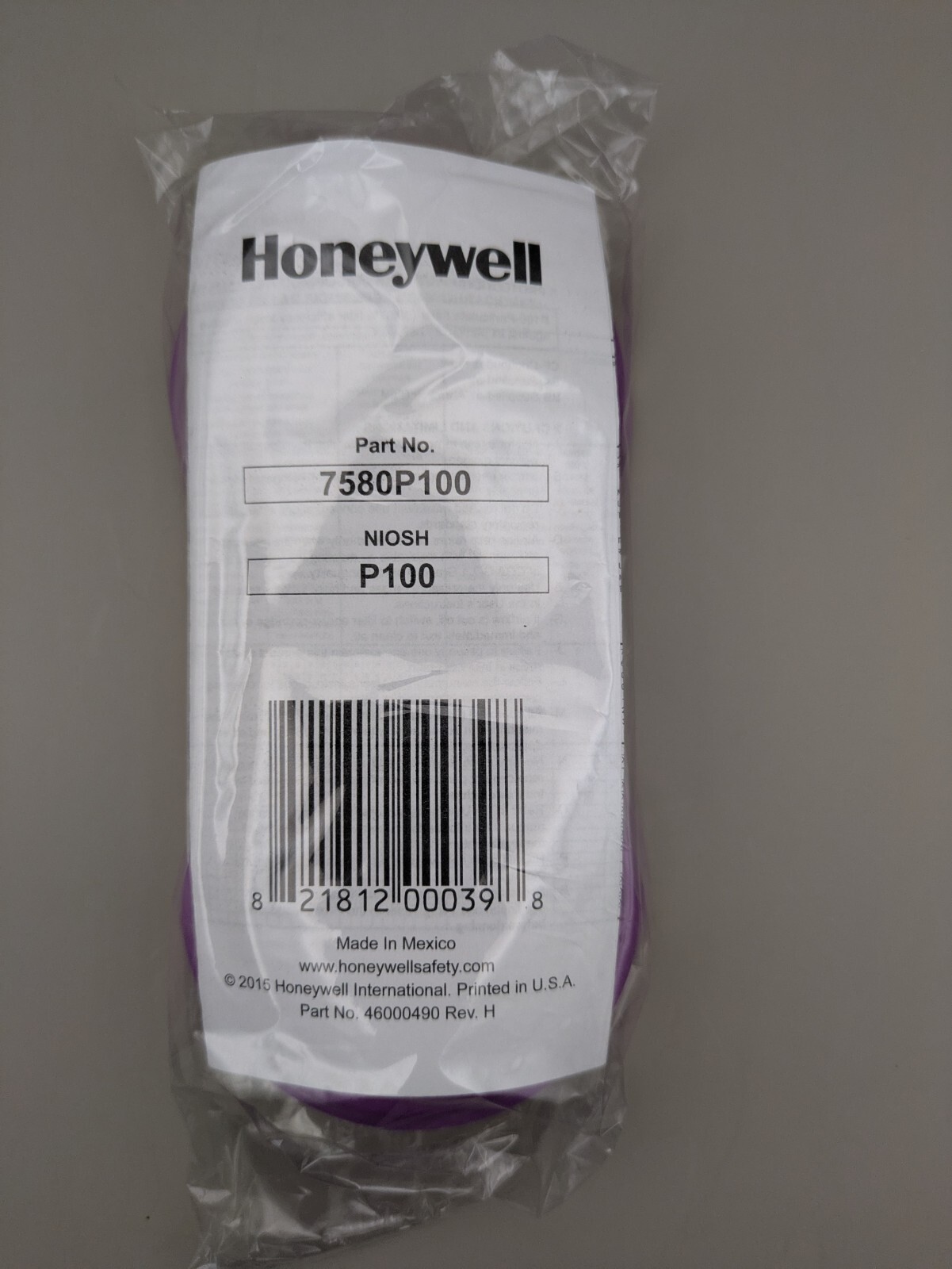 Honeywell North 7580P100 P100 Particulate Respirator Cartridge Filter, 1 Pair