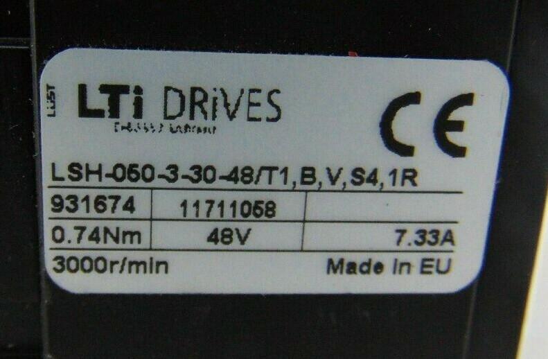 LTi Drives LSH-050-3-30-48/T1,B,V,S4, 3PH PM Servo Nuegart PLE 60 F-Nr 2148743-1
