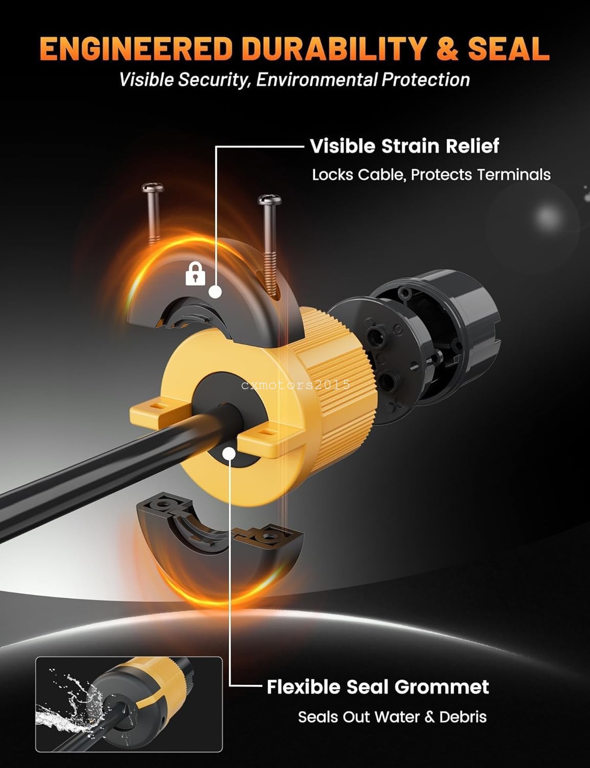 NEMA L14-30P Male Plug 30A 125/250V Twist Lock 4 Prong Generator Locking Plug UL