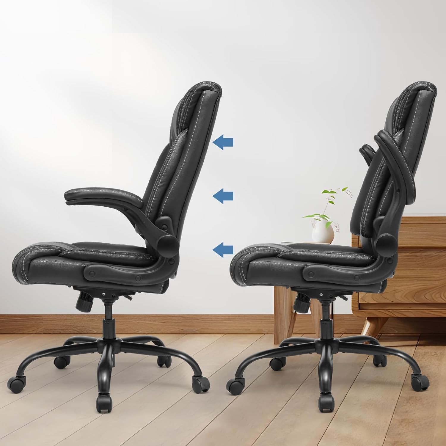 Flip-up Arms Office Chair 300lbs Executive Chair Swivel Office Chair with hydrol