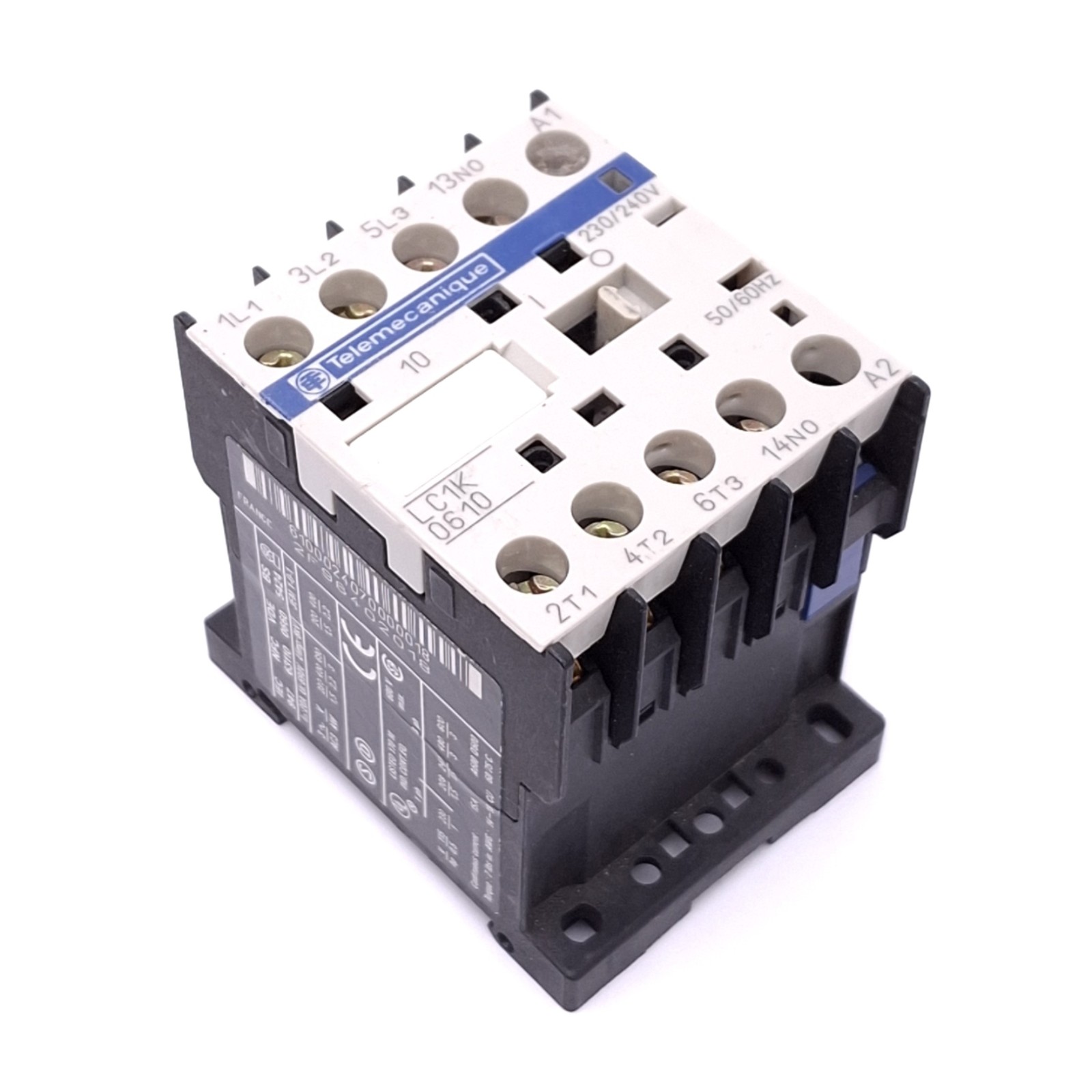 Telemecanique LC1K0610U7 Contactor, 3-Pole NO, 1NO Aux, 15A Max, 240VAC Coil