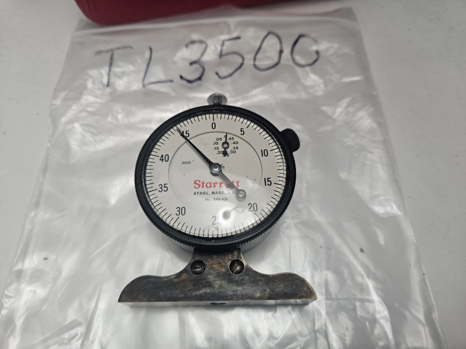 STARRETT #640-431 .0005″ DIAL DEPTH GAGE 0-.500″ USA (TL3500)