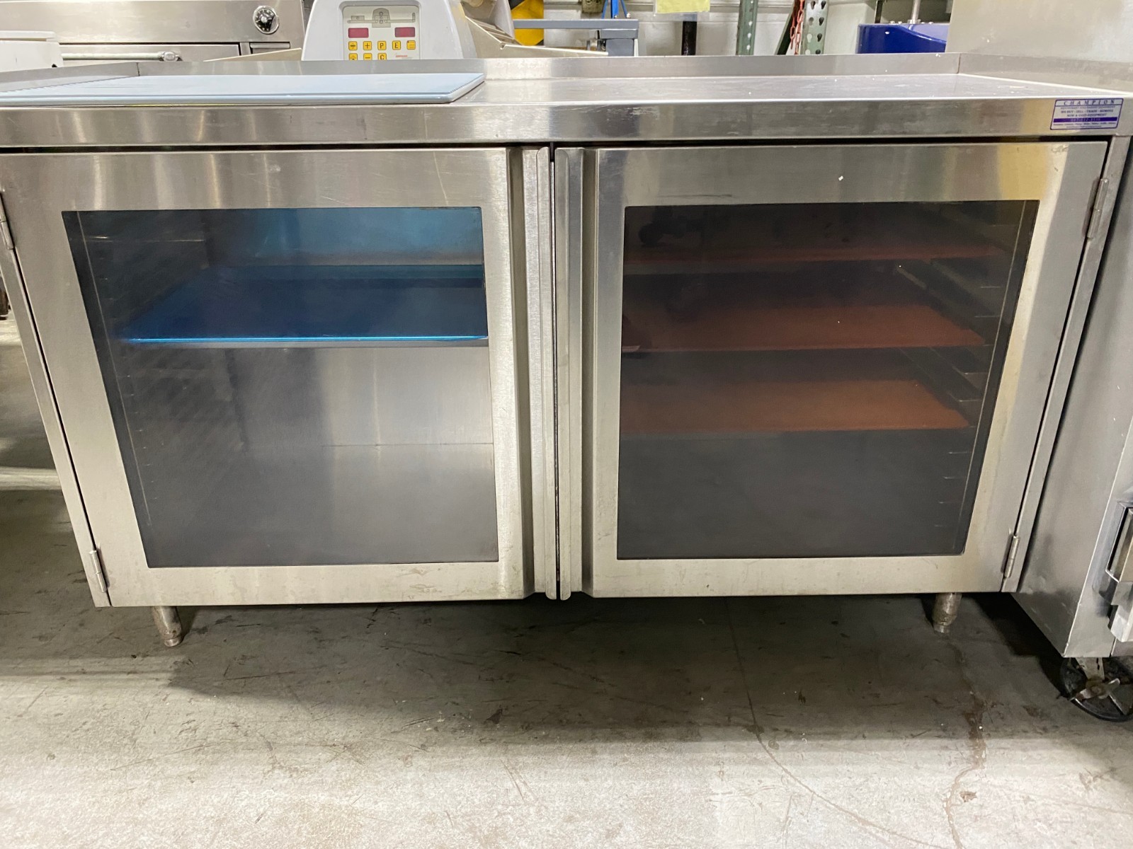 Cabinet/ By Champion Stainless Steel / 2 Glass Doors 61″w x 22″d x 39″H