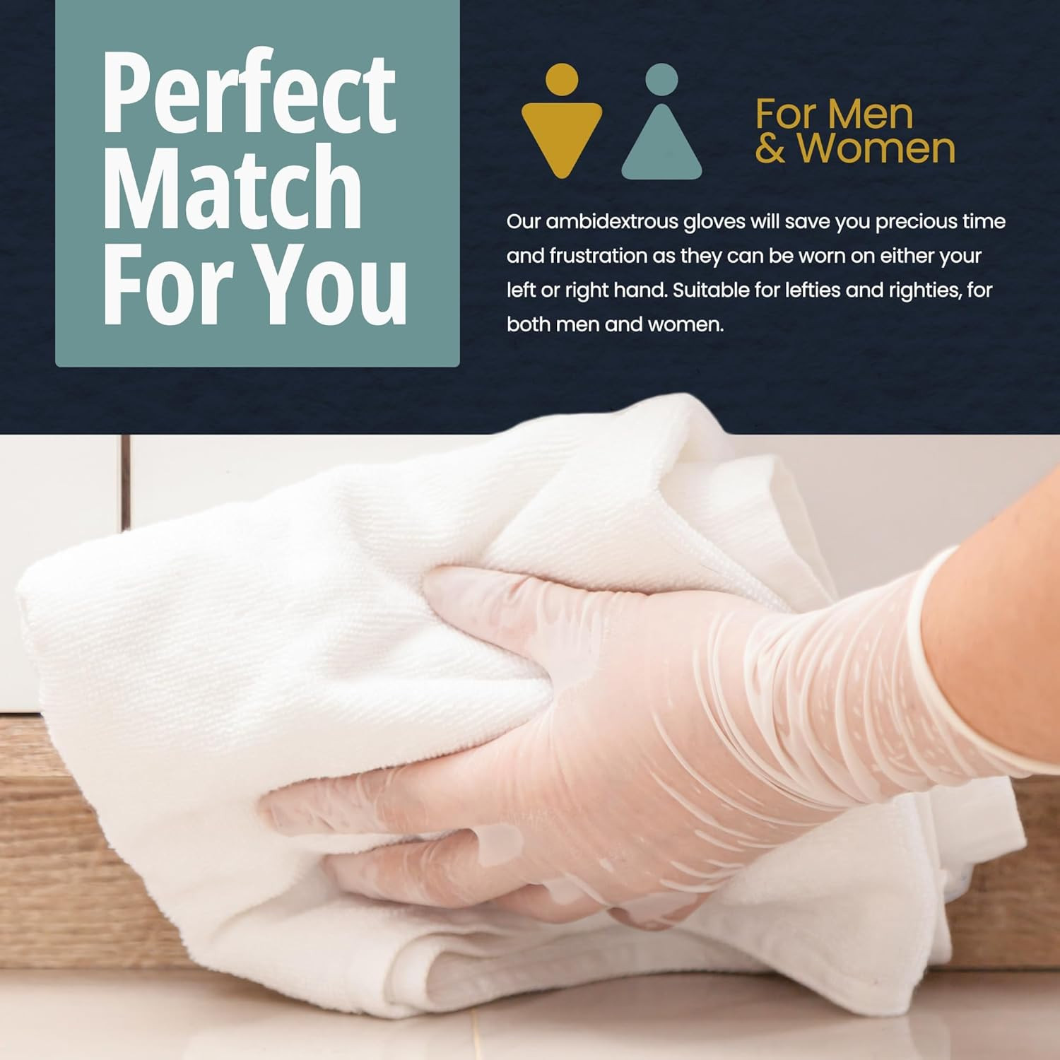 MED PRIDE Medical Vinyl Examination Gloves, Medium, 100-Count, Latex Free