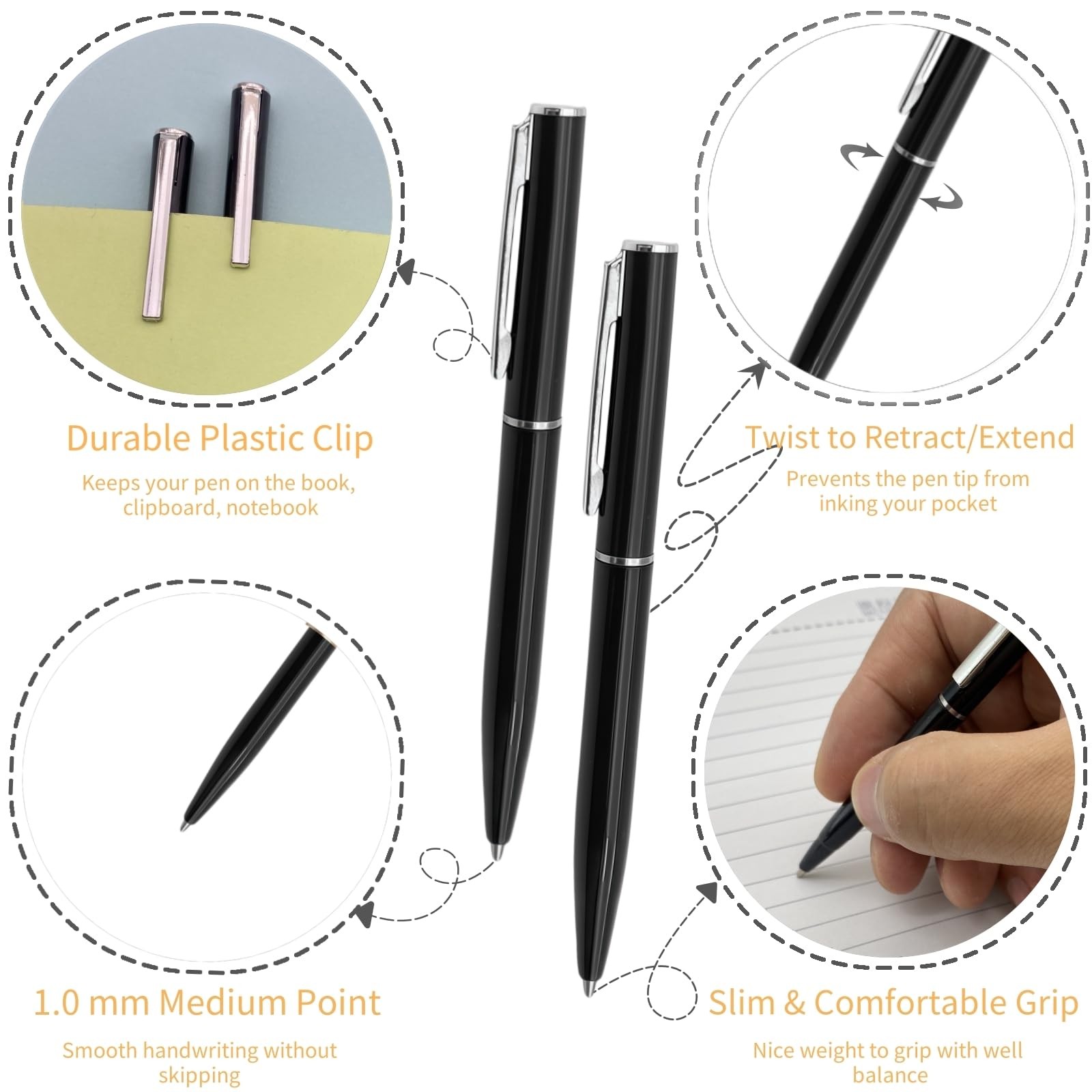 50 Pcs Small Ballpoint Pens, 4 Inch Mini Pens Bulk, for Pocket Notebooks and …