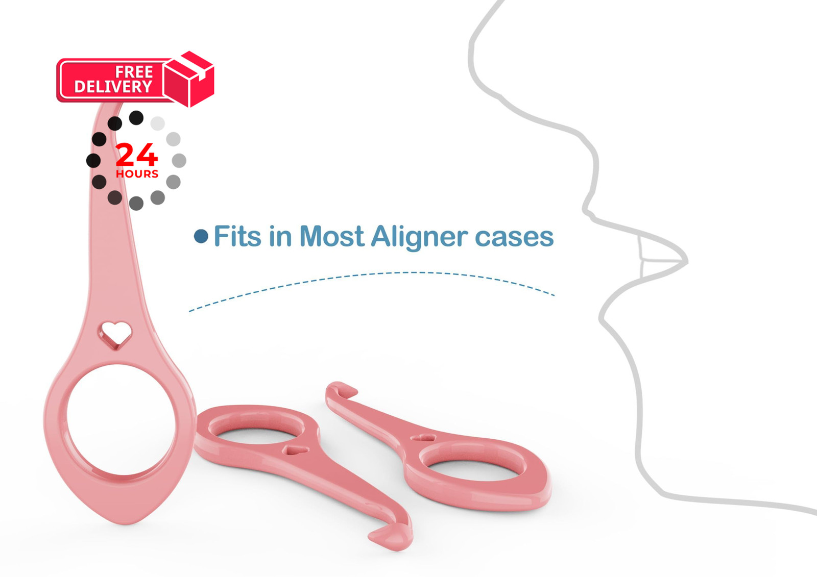 Clear aligner removal 2 Count (Pack of 1), dark blue + pink+green+black