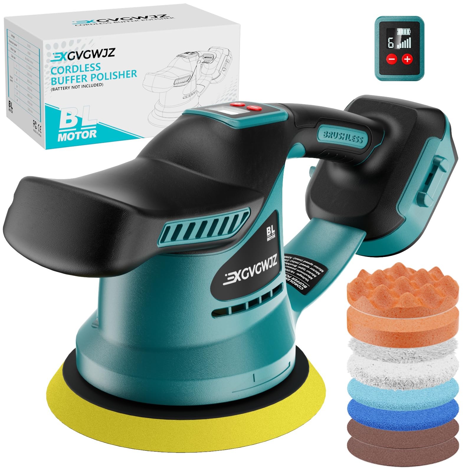 Cordless Buffer Polisher for Makita 18V Battery, 450W Brushless Car Buffer Po…