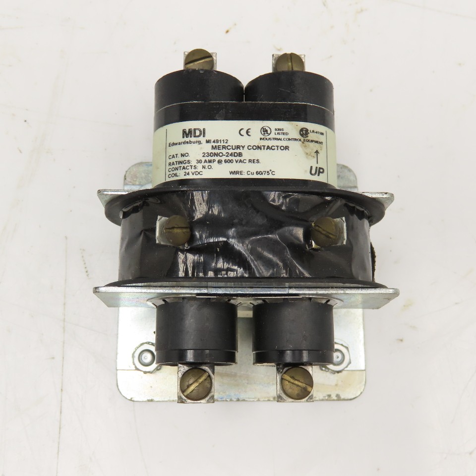 MDI 230NO-24DB 30A 600V N/O Mercury Contactor 24VDC Coil