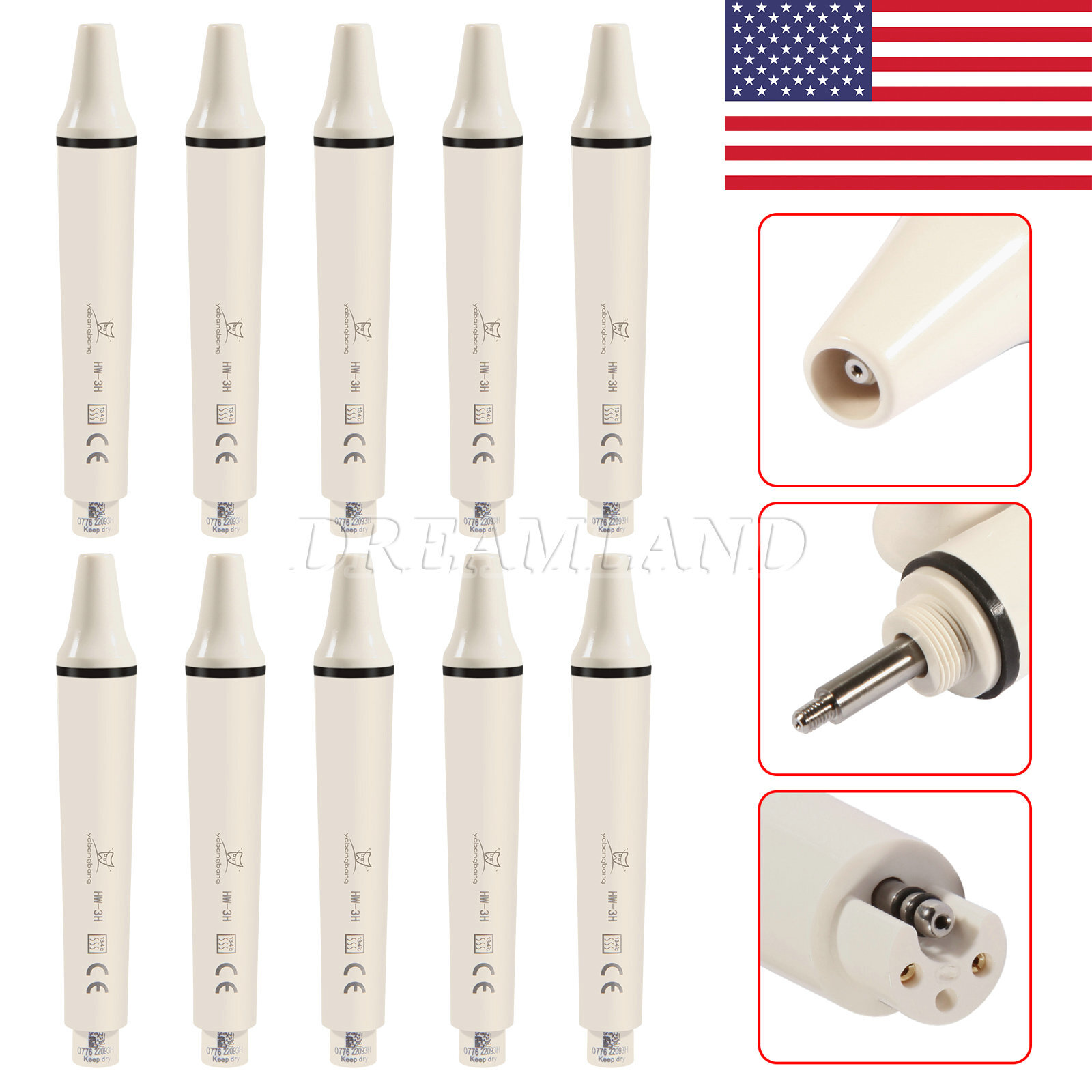 1-10pcs Dental Ultrasonic Piezo Scaler Handpiece Fit EMS Woodpeker HW-3H