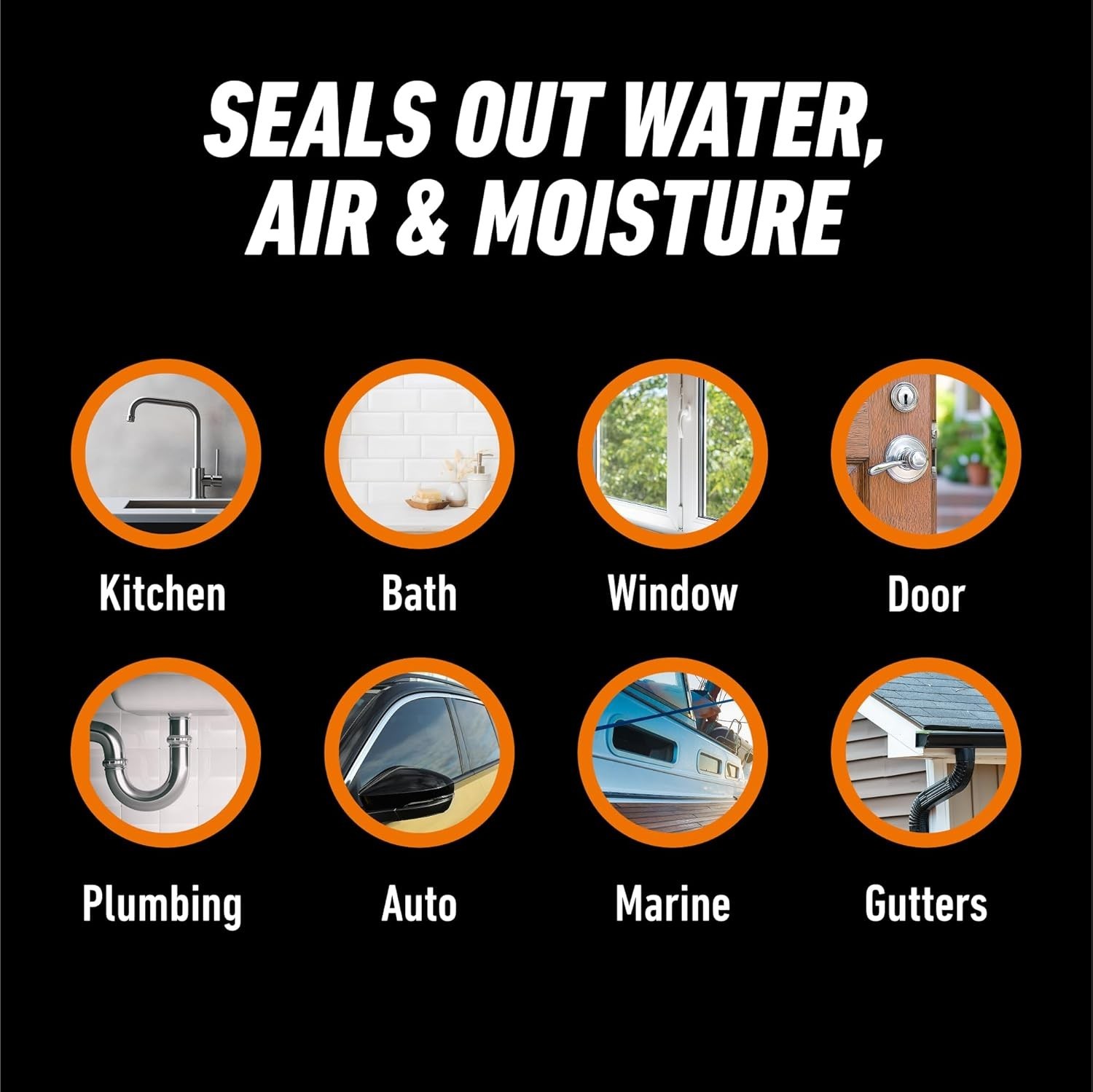 Gorilla Waterproof Caulk & Seal Silicone Sealant, 10oz Cartridge (Pack of 1) –