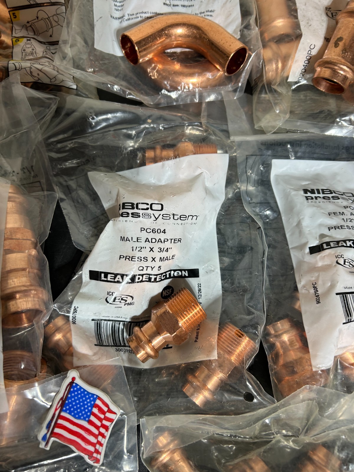 125 – NIBCO VIEGA PROPRESS COPPER PRO PRESS FITTINGS 3/4″ NIB. MADE IN USA