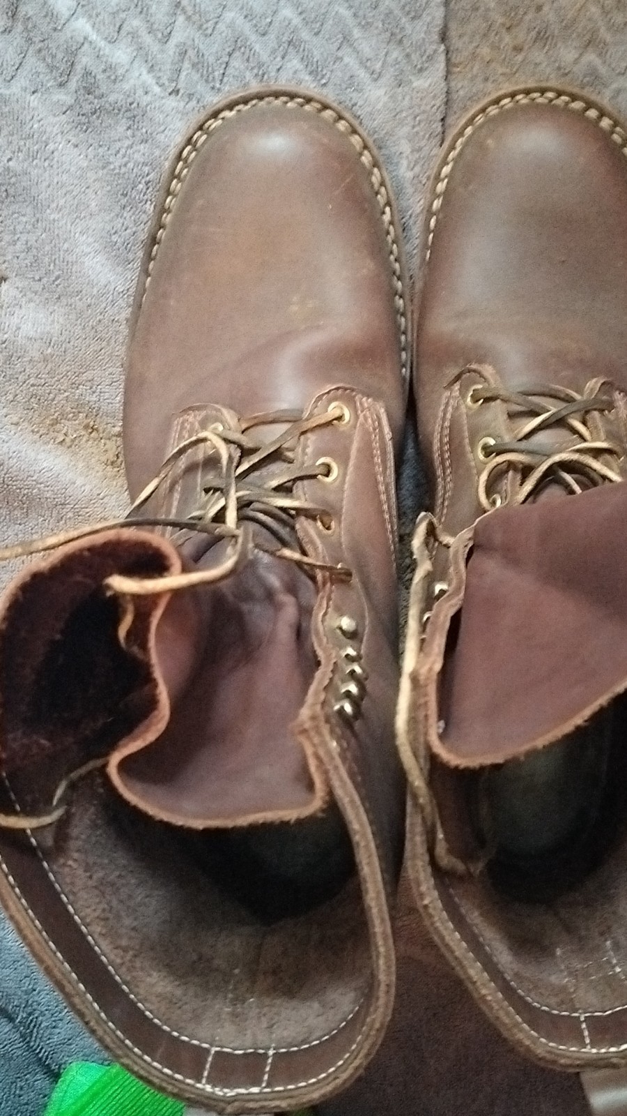 Frank’s Brown Leather Men’s Industrial Work Boots Durable Construction Footwear