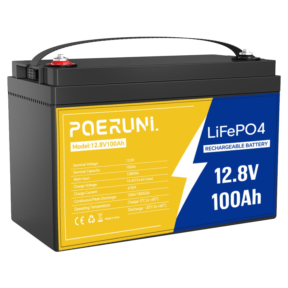 NEW 12V 100Ah LiFePO4 Lithium Battery Deep Cycle Built-in BMS for Solar Off-grid