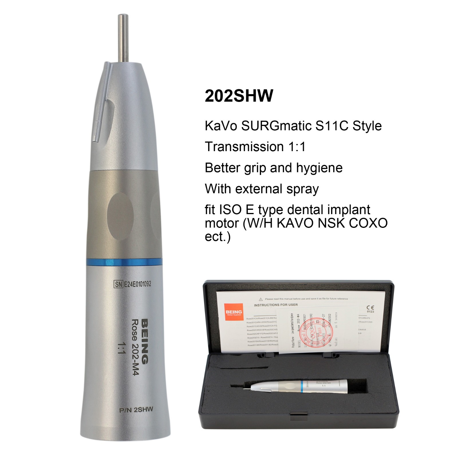 COXO Dental Implant Handpiece 1:1 1:2 20° Angle Surgical Straight Attachment NSK