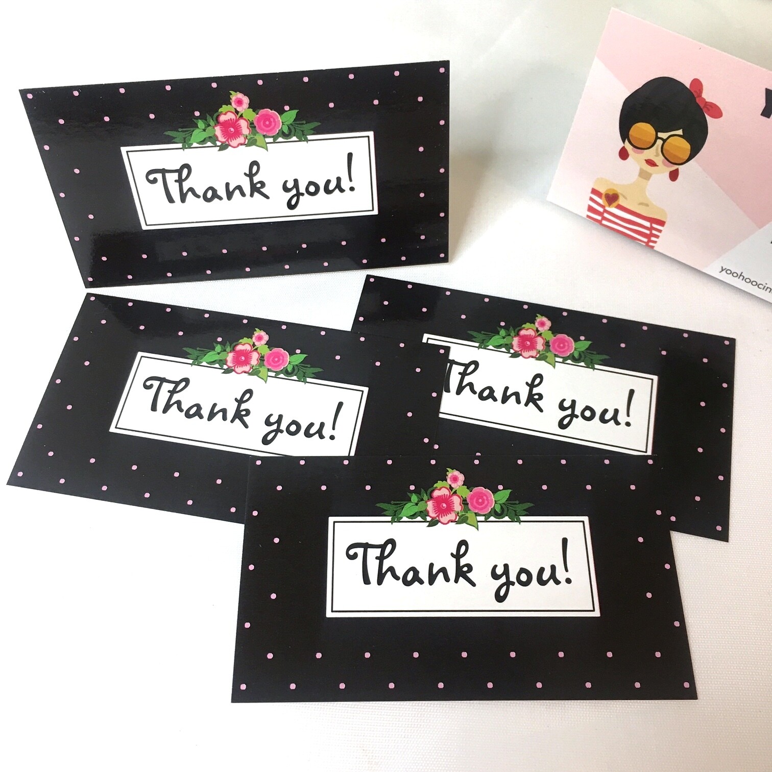 Thank You Business Cards for Small Business Variety Pack Flowers