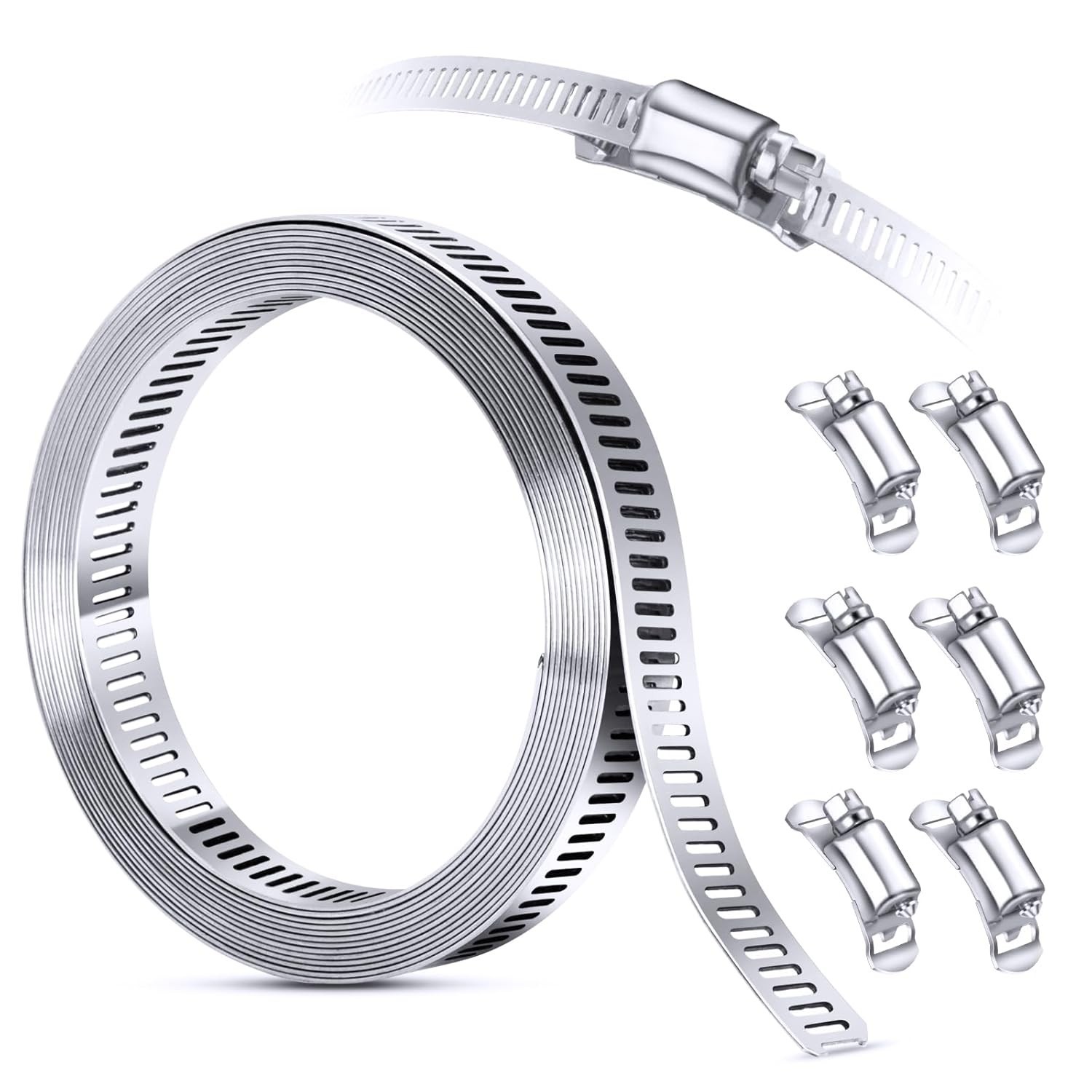 Diy Hose Clamp System, 304 Stainless Steel Worm Gear Hose Clamps Large