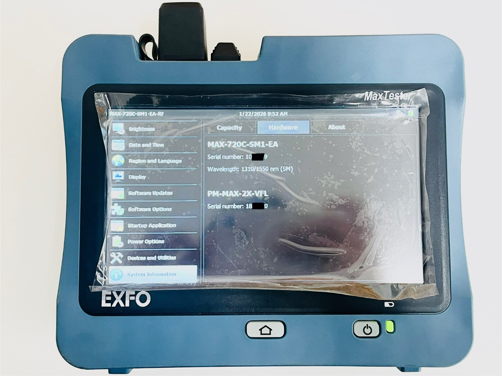 EXFO MaxTester 720C-SM1 OTDR iOLM 1310/1550nm PM/VFL Calibrated 01/2026 Tested