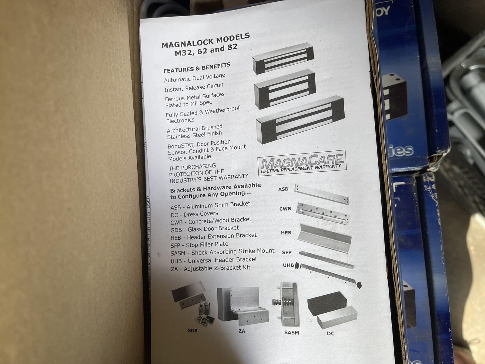 Securitron M62BD Maglock 1200lb 12/24 VDC Holding Force Electromagnetic Door