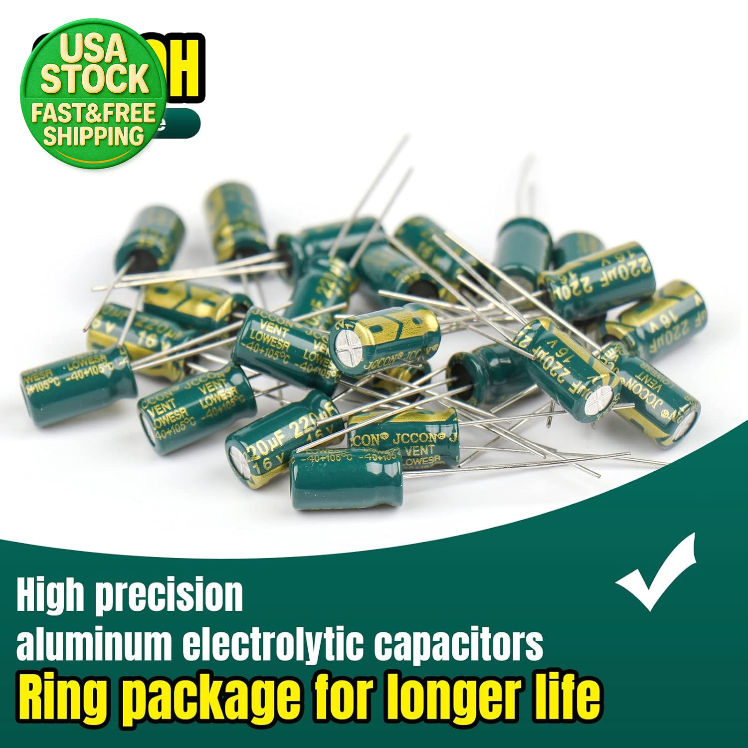 925Pcs Aluminum Electrolytic Capacitor Assortment Kit 36 Values 1uF-1000uF