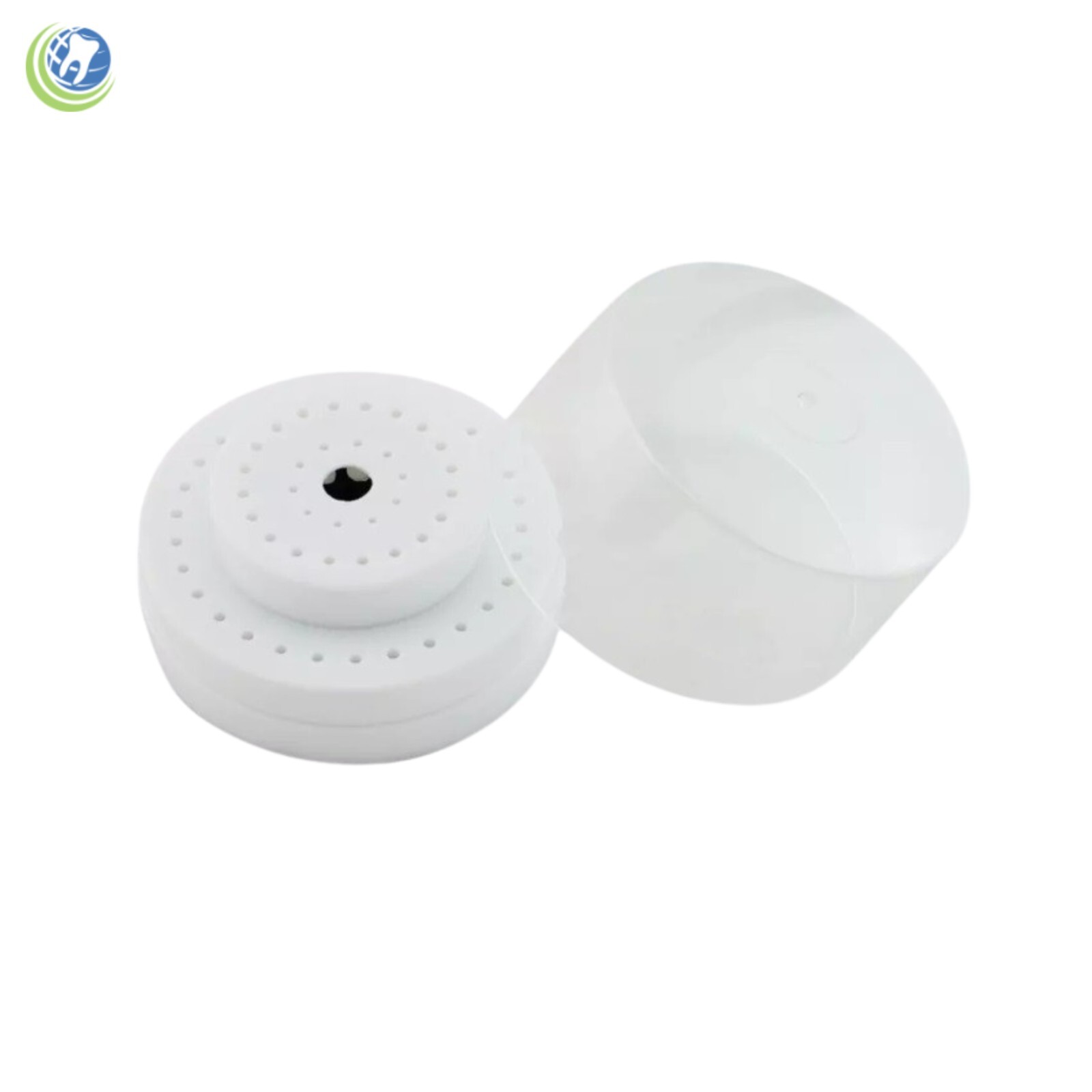 Round Dental Bur Block Holder Station with Lid – Plastic Holds 60 Burs HP RA FG