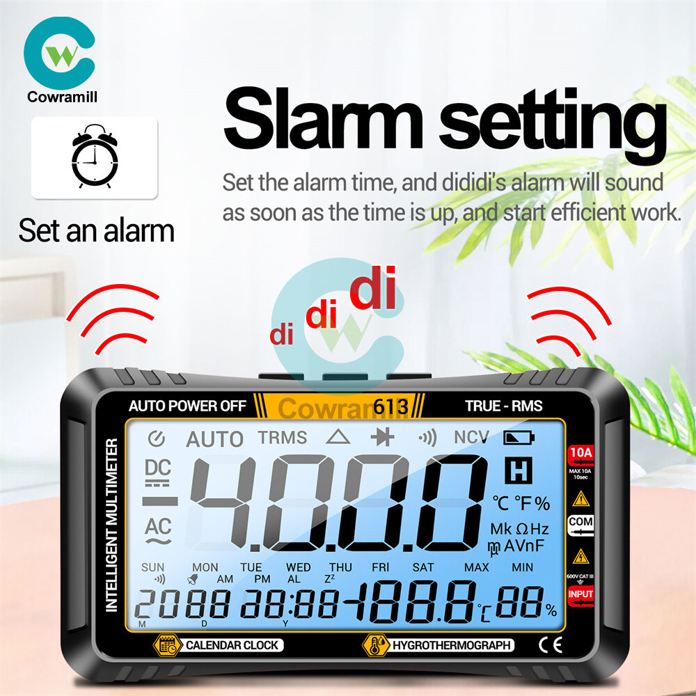 ANENG 612 613 AC/DC Digital Multimeter 4000Counts Calendar Temp Humidity Display