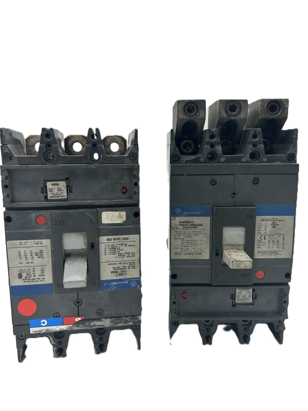 GE SGHA36AT0600 Spectra RMS Circuit Breaker 600A 3-Pole 600VAC – Chipped