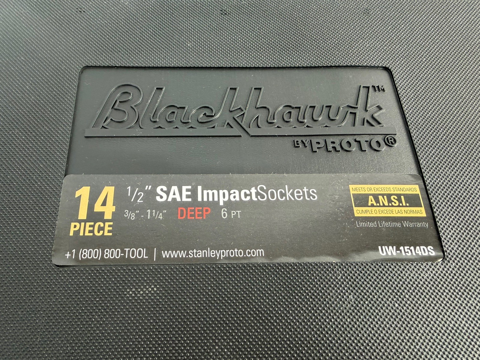14pc Blackhawk Proto Tool 1/2″ Drive Deep Impact Sockets SAE 6-Point 3/8-1 1/4”