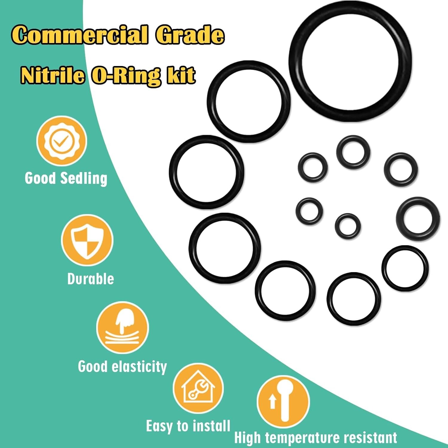 500 or 1020 Pcs O Ring Kit 20 Size Nitrile Rubber Oring Assortment Set Car Auto
