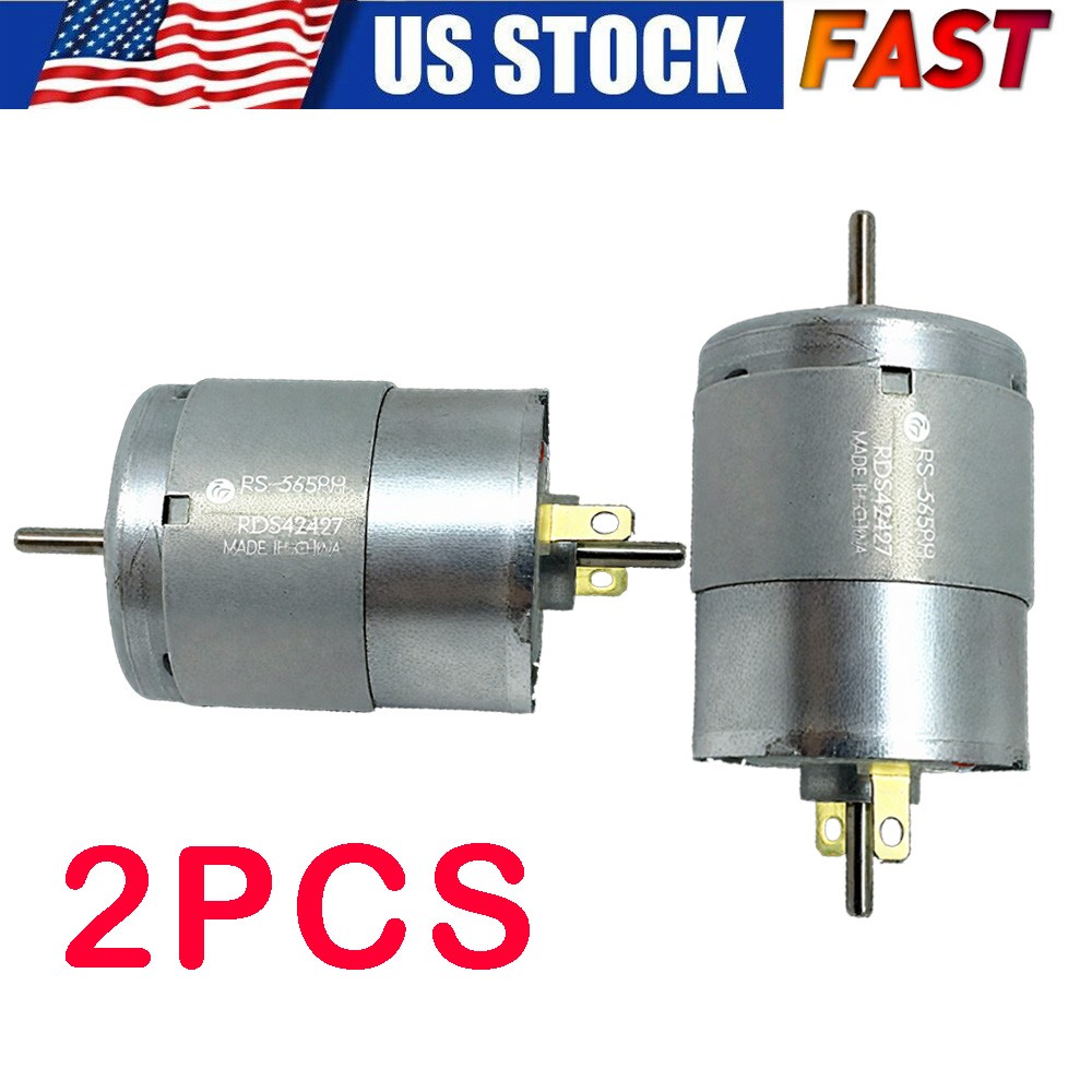2Pcs RS-365PH 365SH DC 6V-24V 12V 4000RPM Dual Shaft Round Electric Motor