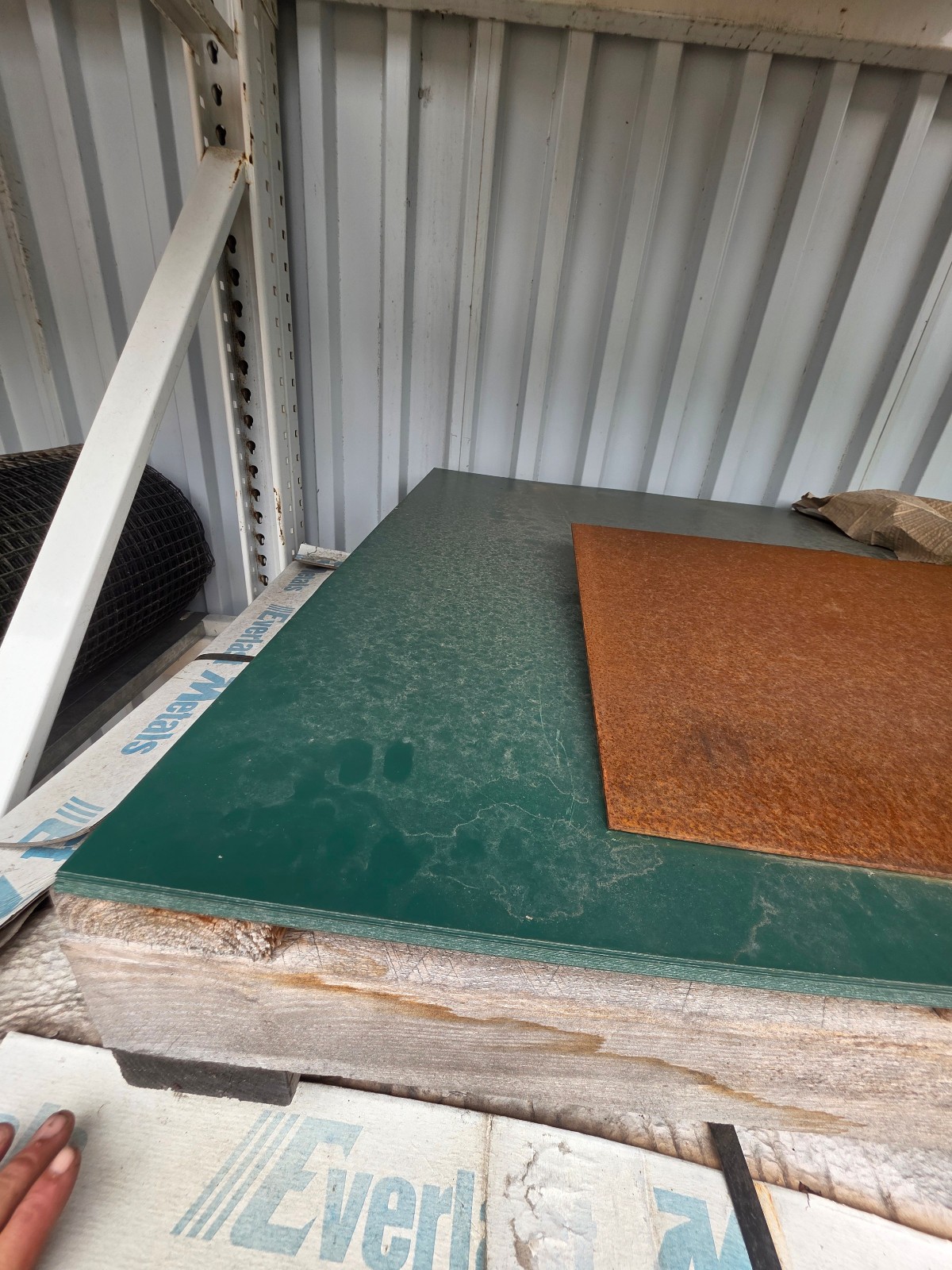 .024 gauge galvanized Metal sheeting Green 42″x121″ 20 available