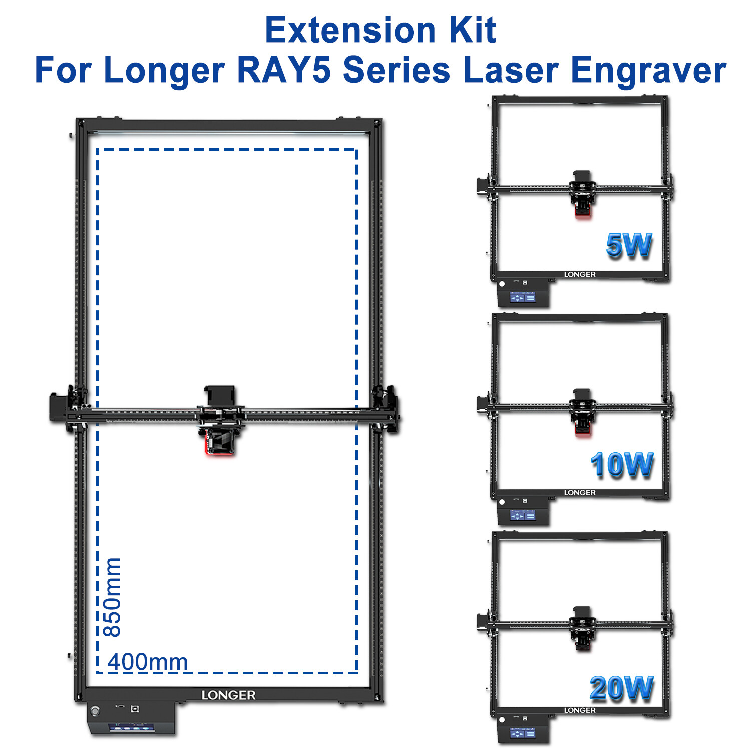 Longer Laser Engraver Extension Kit Y Axis for RAY5 5W/10W Laser Engraver NEW