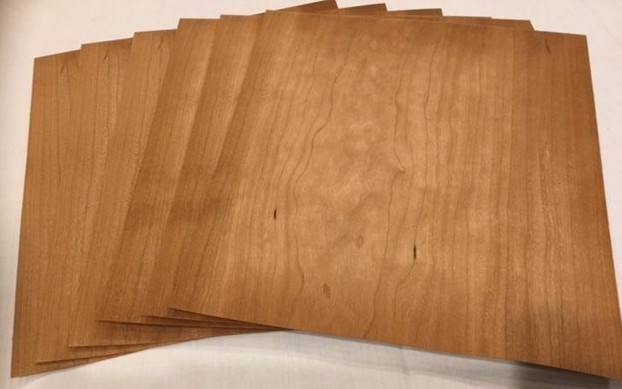 Cherry Wood Veneer, Raw/Unbacked – Pack of 3 – 9″ x 9″ x 0.024″ Sheets
