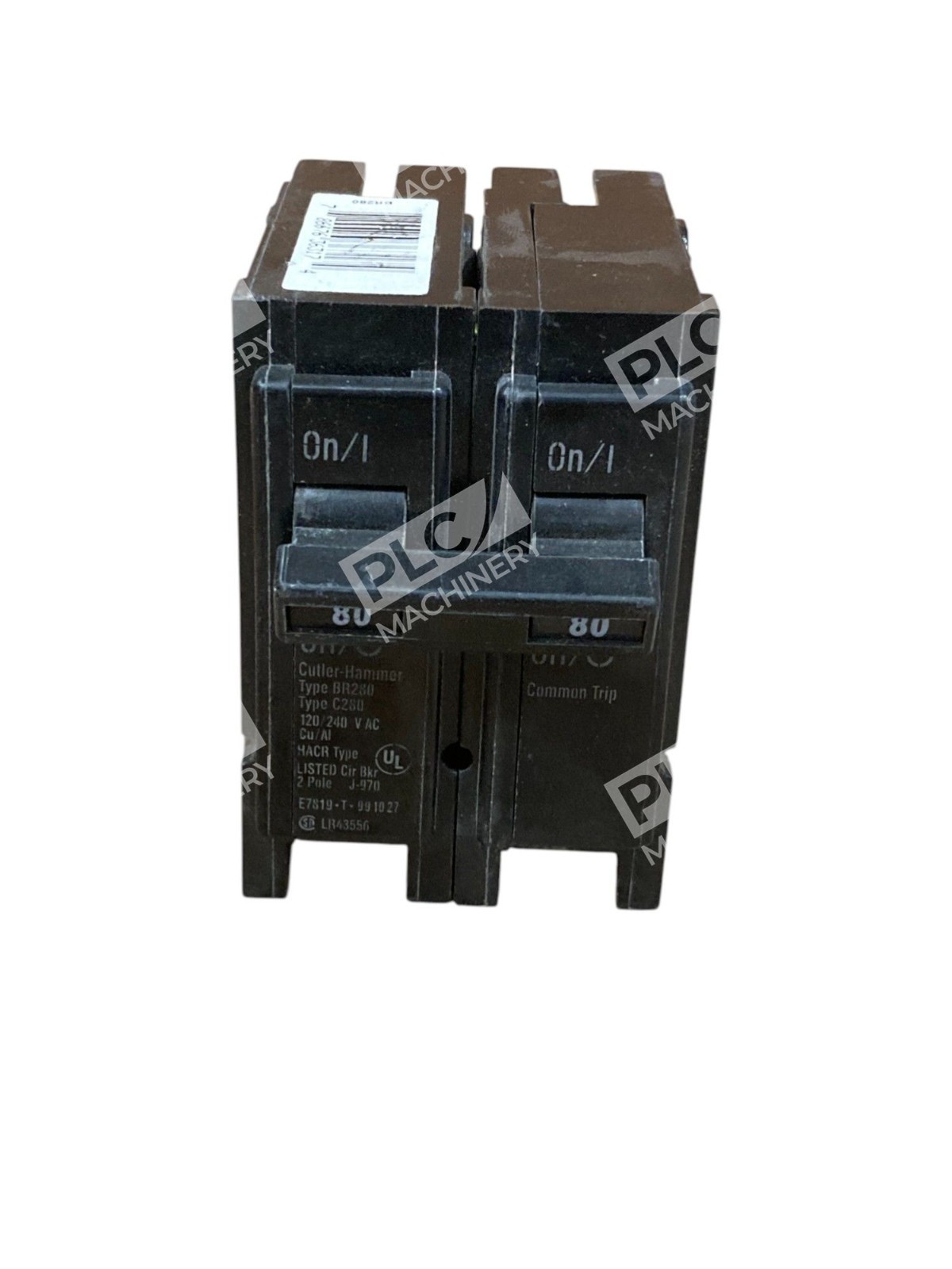 Cutler Hammer C280 HACR 2 Pole 80A Circuit Breaker BR280