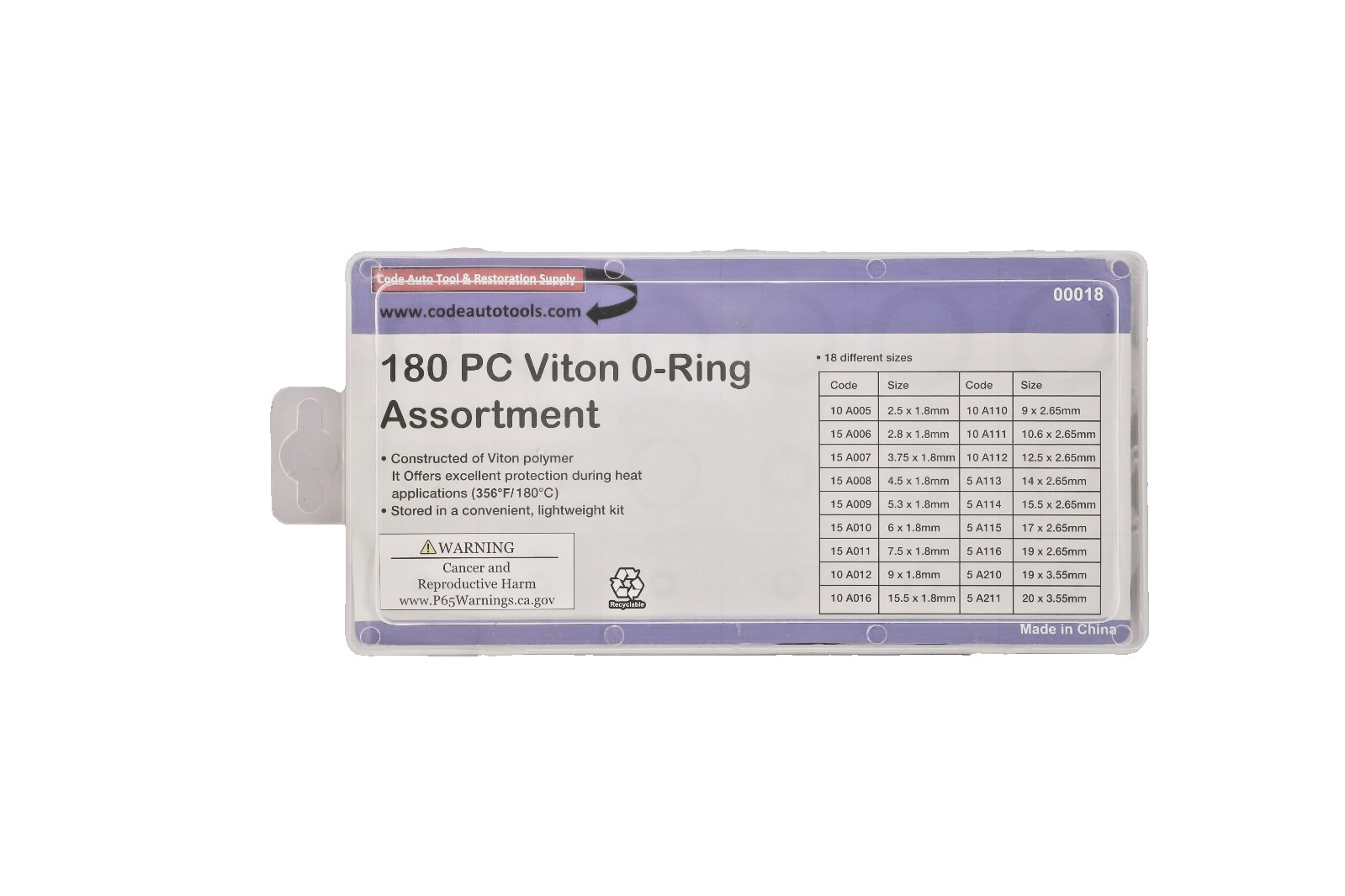 180Pc Viton O-Ring Assortment
