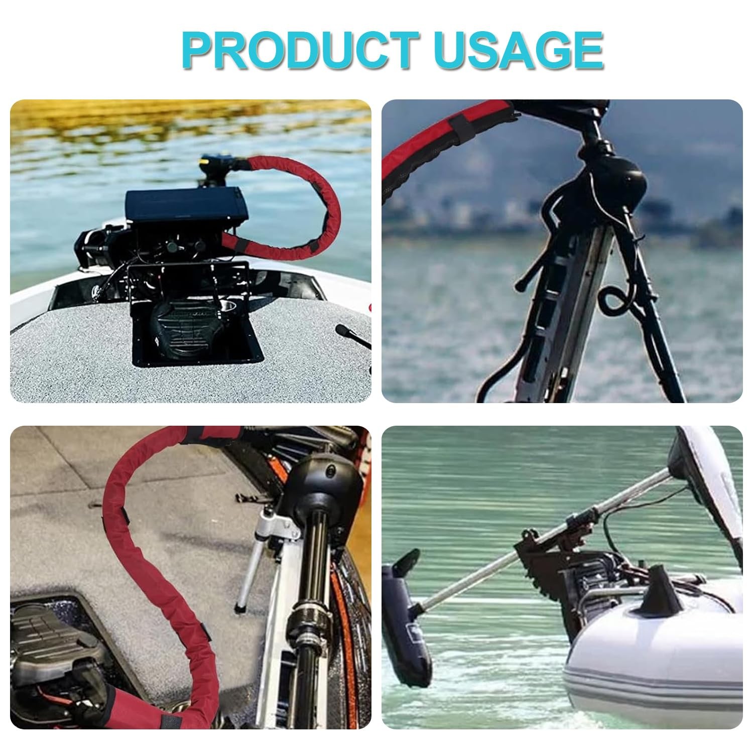 48Inch Trolling Motor Cable Sleeve – Weatherproof Red