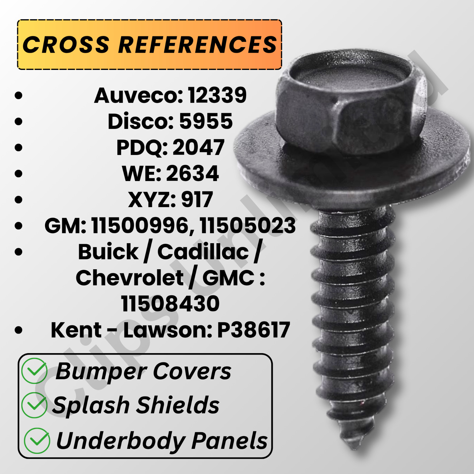 Hex Head SEMS Screw 6.3-1.81 x 25mm 16mm OD Phosphate 12339 GM 11500996 Bulk