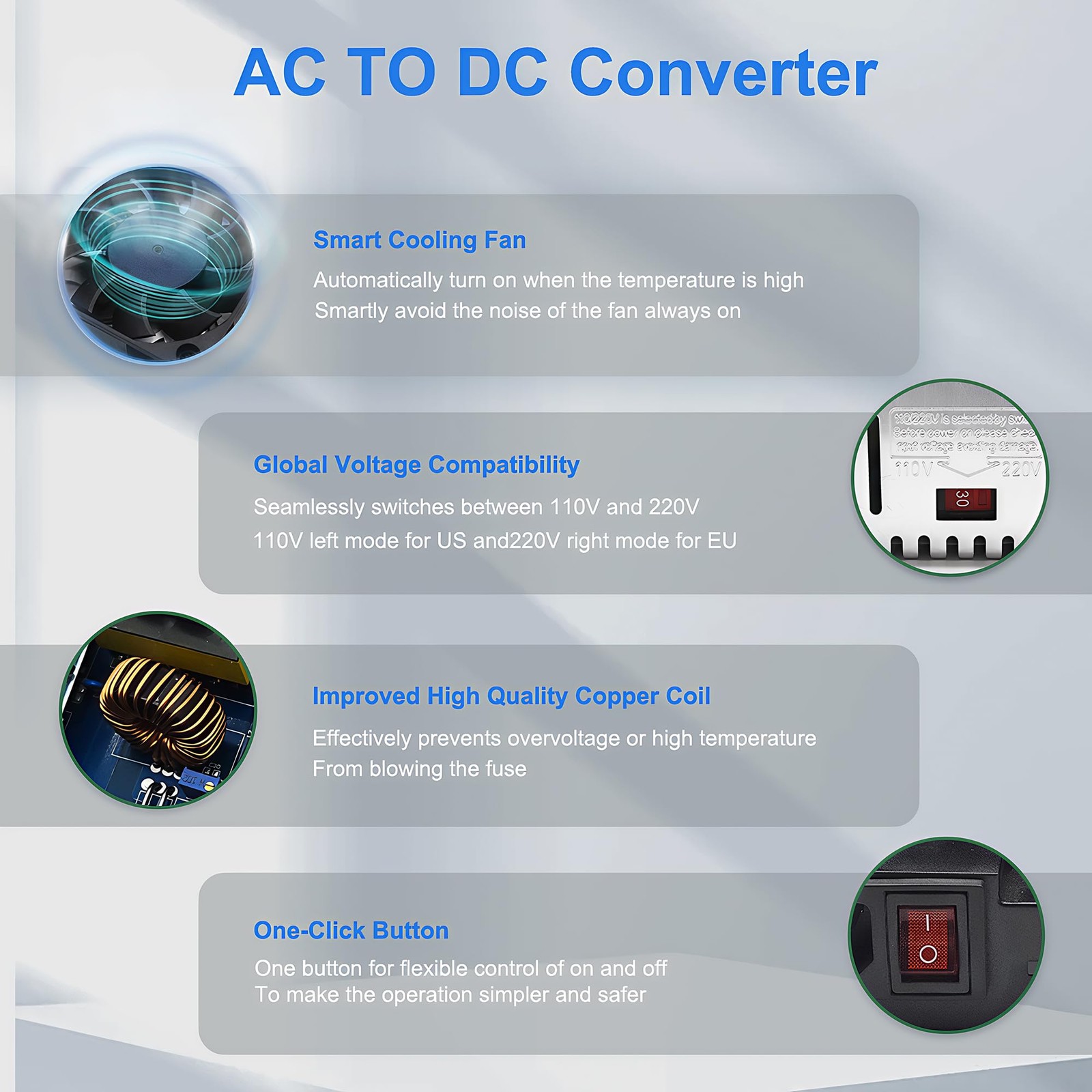 New Version 110V AC to 12V DC Converter 600W Power Supply 50A, Universal SMPS…