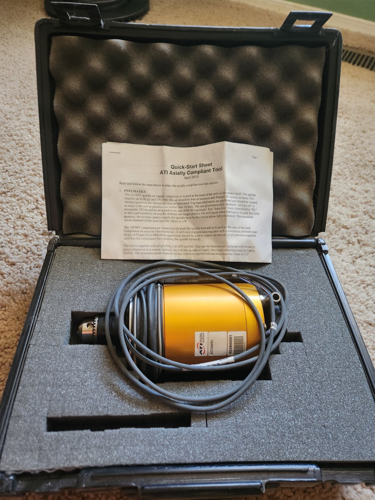 ATI Axially Compliant Robotic Finishing Tool Model 9150 ACT-390 End Effector