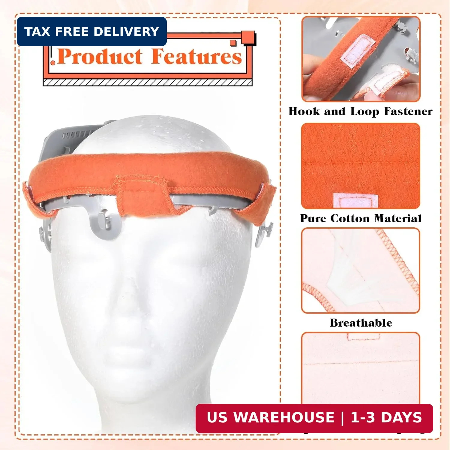 Safe Hard Hat Sweatband, 5 Pcs Cotton Hard Hat Liner Replacement Reusable Flame