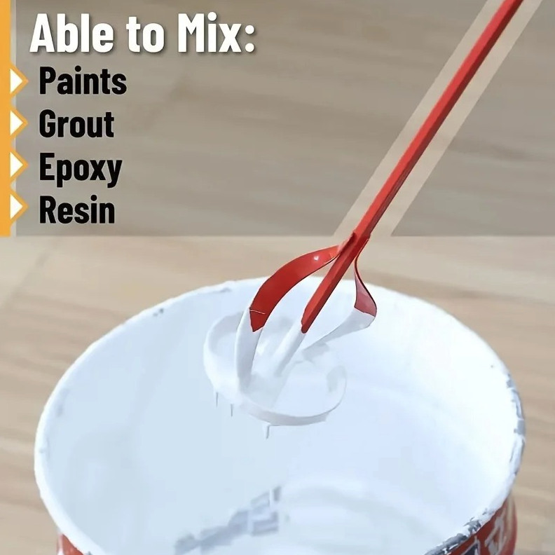 1pc Drill Mixer Paddle Hex Shaft Paint Cement Mortar Stirrer – NEW