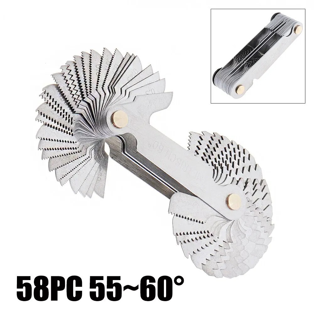 Pitch Cutting Gauge Stainless Steel Screw Thread Pitch Gauge Measure Tool Set