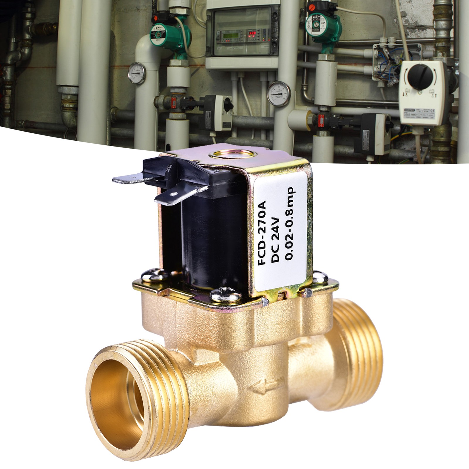 3/4 DC 24V Normally Closed Brass Electric Solenoid Magnetic Valve For Water