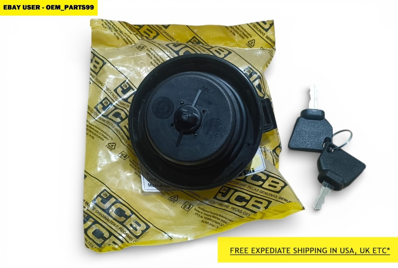 Genuine JCB Diesel Filler Cap W. 2 Keys (Part# 332/F4780 331/11403 701/45501)